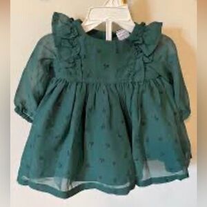 Carters Green Holiday Dress NWT size 3 months‎